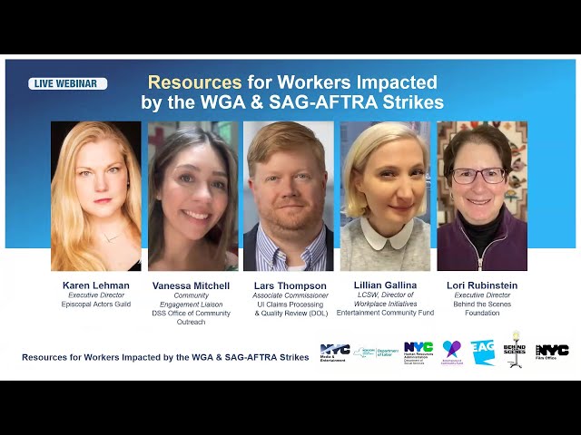 MOME webinar - Resources for Workers Impacted by the WGA & SAG-AFTRA Strikes -  August 10, 2023