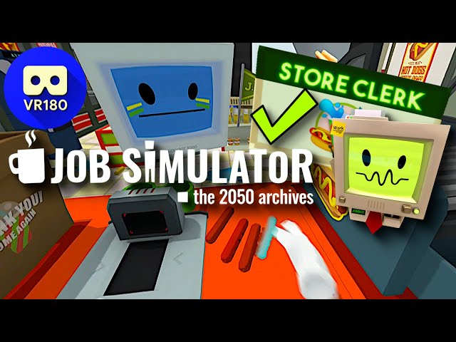 VR180 3D - Job Simulator - Store Clerk - Malachi Plays VR - Virtual Reality Production