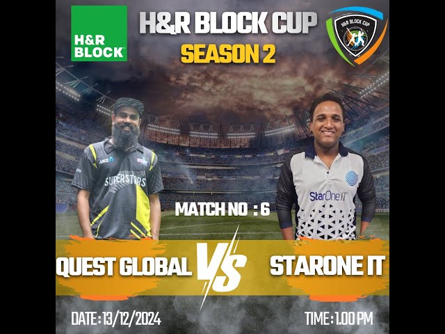 H&R BLOCK CUP || MATCH - 06 || STARONE IT Vs QUEST GLOBAL