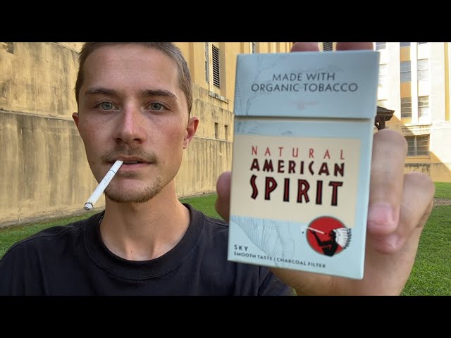 Smoking an American Spirit Sky Cigarette - Review