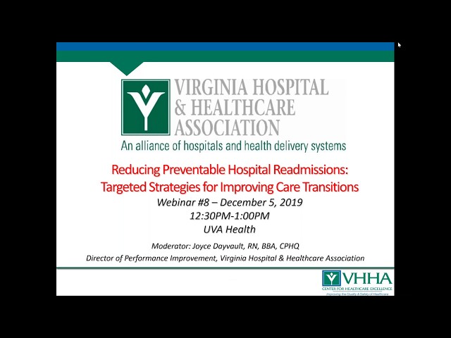 VHHA Webinar Series (December 5, 2019) featuring UVA Health