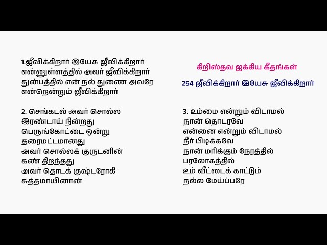 254 ஜீவிக்கிறார் இயேசு ஜீவிக்கிறார் | Jeevikkiraar Yesu Jeevikkiraar #tamil #music #songs