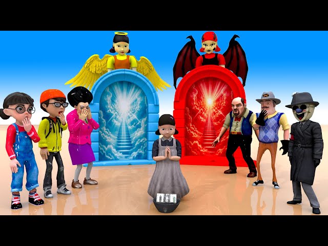 Scary Teacher 3D vs Squid Game Heavenly Rewards or Hellish Penalty ll 5 Times Challenge Teacher Win