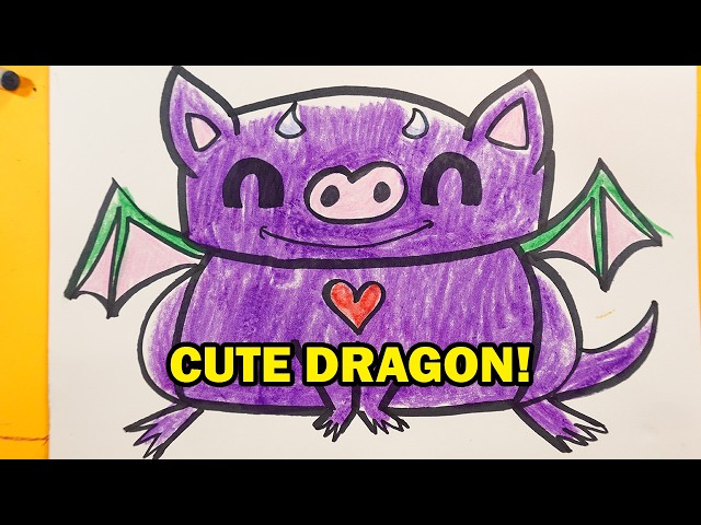 DRAW a CUTE Dragon for Kids!