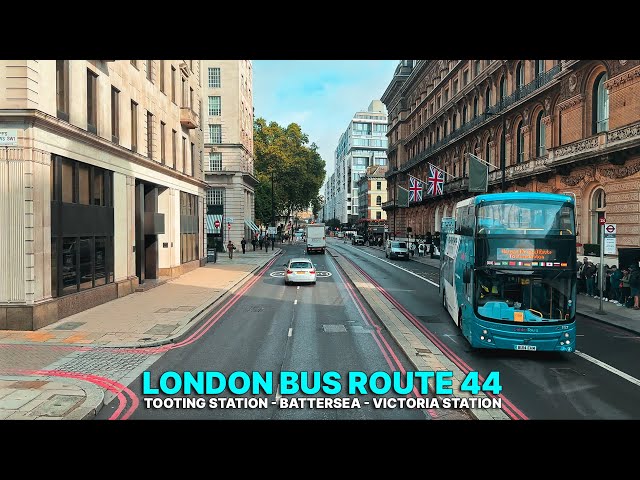 Gloomy Bus Ride from South London to Central – Bus Route 44 Tooting to Victoria Station 🌧️🚌