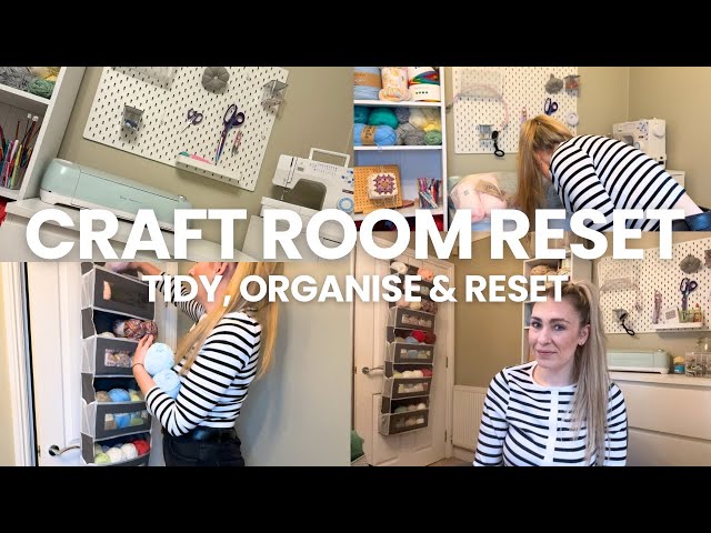 Craft Room Reset 🫶🏻 | Crochet & Sewing Room| Yarn Organising | Tidy Room, Tidy Mind 🩷 Studio Vlog