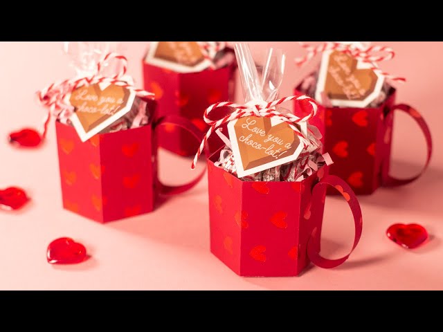 DIY Valentines Tutorial: Cute Mini Paper Hot Chocolate Mugs + Free SVG & PDF Files!