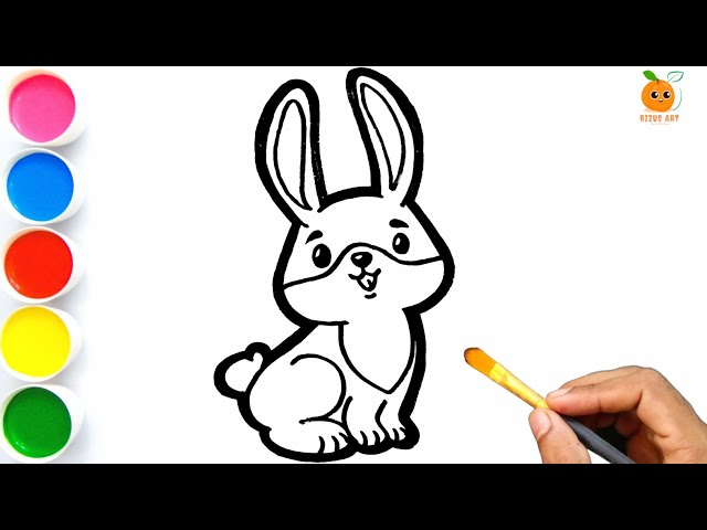 How to Draw Peter Rabbit | Cute Rabbit Drawing, Painting & Coloring for kids and Toddlers