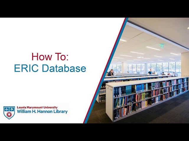 How to: ERIC Database