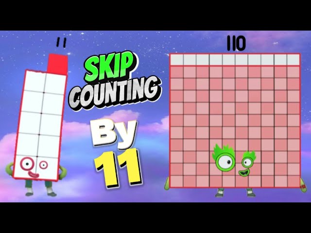 NUMBERBLOCKS SKIP COUNTING | COUNT NUMBERS BY 11 UP TO 110 | MATHS LEARN TO COUNT | hello george