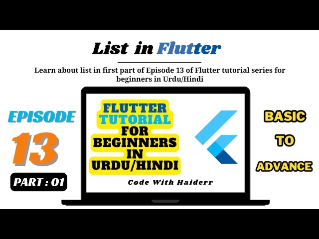 List in flutter | Flutter tutorial for beginners Episode: 13 part: 01 in Urdu/Hindi