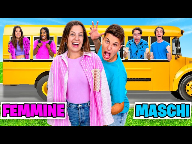 MASCHI vs FEMMINE ALLA GITA DI SCUOLA CON TUTTI I NOSTRI AMICI!🚌