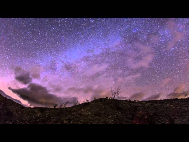 Desert night sky time lapse