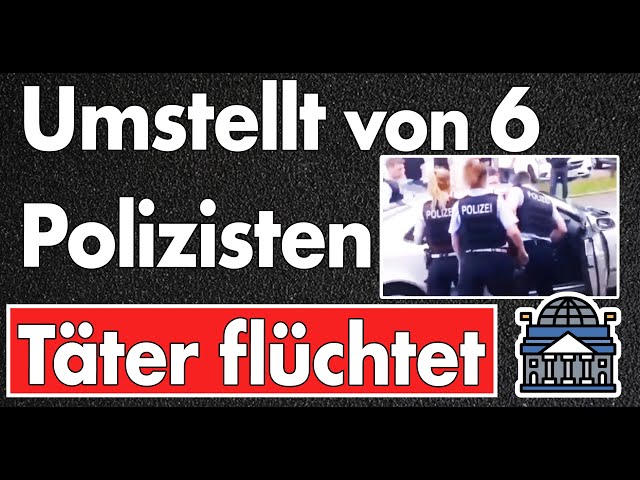 Polizei umstellt Auto, Täter flüchtet! Eigensicherung? Niemand zieht die Dienstwaffe! Lebensgefahr!