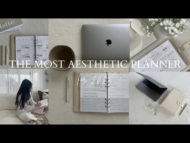 the *MOST AESTHETIC* planner for 2024 | walk-thru | neutral | clean girl aesthetic |