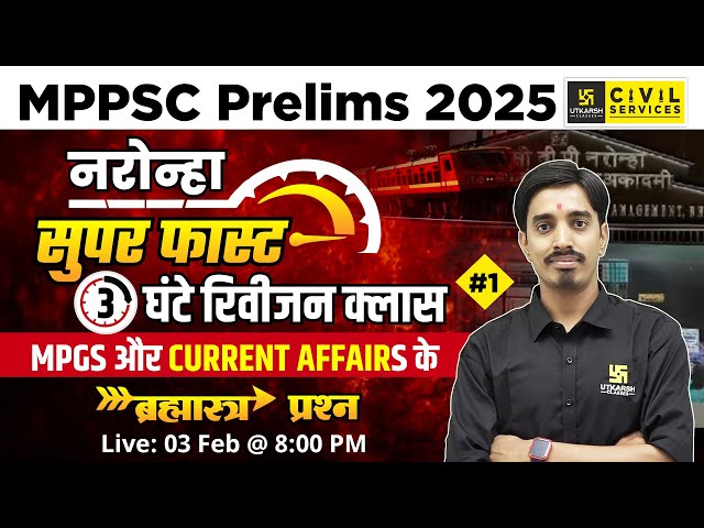 MPPSC Prelims 2025 | नरोन्हा Series | MP GS & Current Affairs | Important MCQ's #1| By Avnish Sir