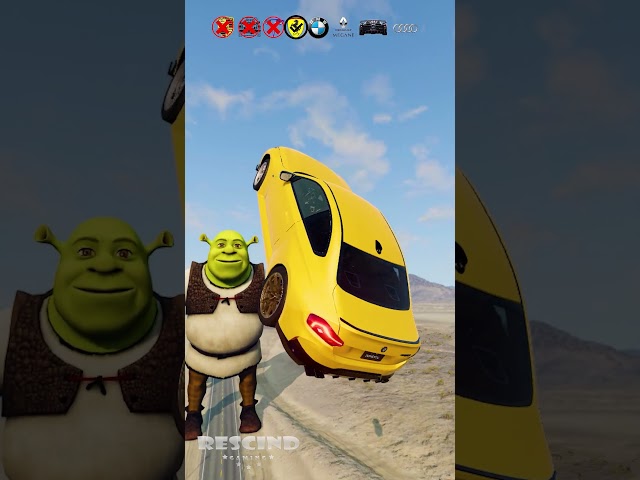 Super Cars vs Shrek - BeamNG.Drive #shorts #shortsfeed #beamngdrive