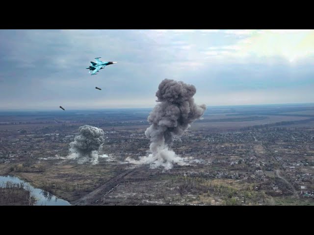 Russian SU-34 Drops FAB-3000 Bombs on Kharkiv & Chasov Yar – Destruction Footage!