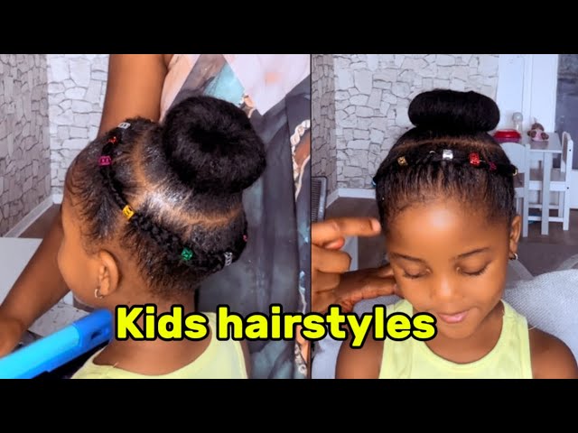 Easy kids hairstyle/ Cute little girl hairstyle on 4C hair || natural hair styles 😻