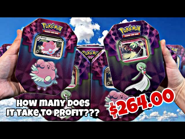 $264 Pokémon Tin OPENING! How many does it take to PROFIT??? #pokemon #reaction #opening #tcg #fyp