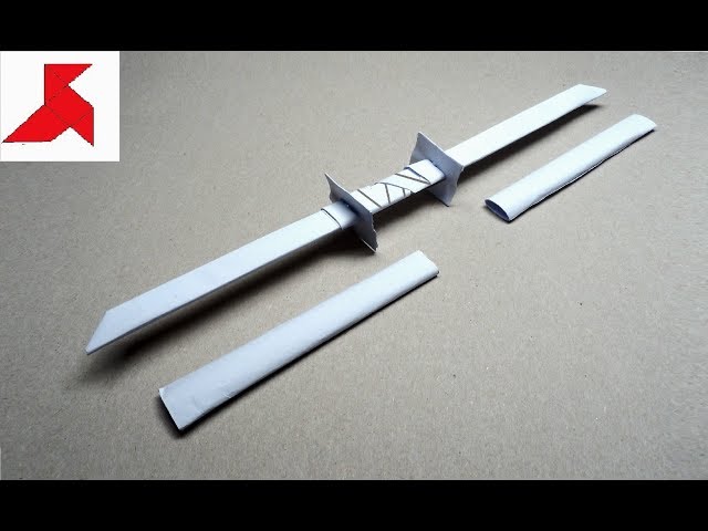 DIY ㊗️ - How to make a DOUBLE SWORD with a scabbard from A4 paper