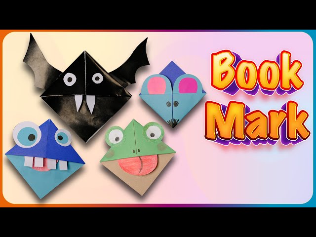 Origami Easy paper art bookmark making - emoji challenge - Kitap ayracı yapımı - bts drawing - DIY