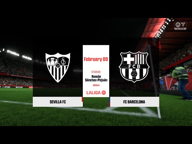 Sevilla vs FC Barcelona - LaLiga - 9th February 2025 Full Match 4K - FC 25