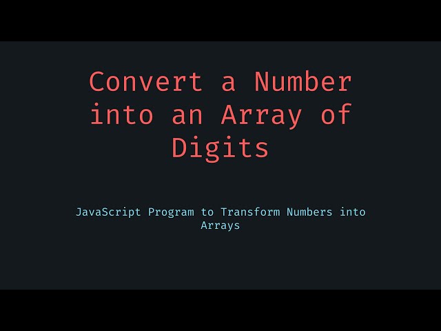 Number to Array of Digits