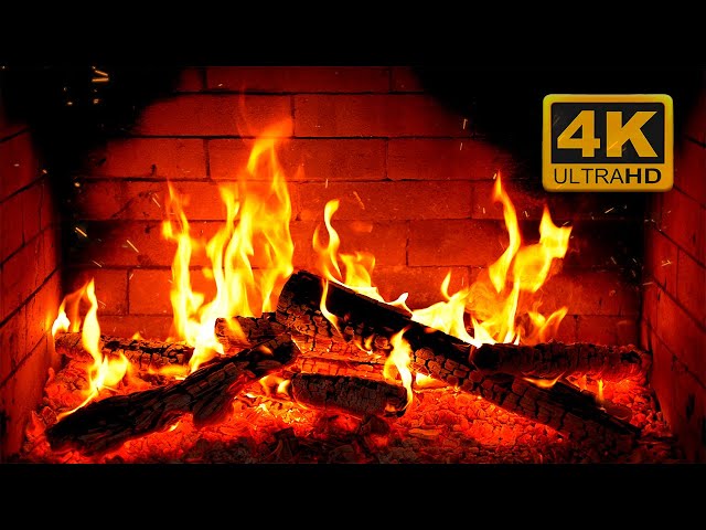 🔥 Fireplace 4K UHD! Fireplace with Crackling Fire Sounds. Fireplace Burning for Home