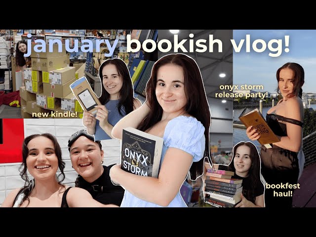 JANUARY BOOKISH VLOG! 📖✨ onyx storm release party, new kindle + book fest