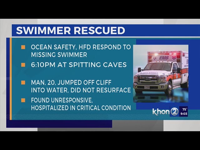 Officials rescue unresponsive male, 20s, who jumped off Spitting Caves