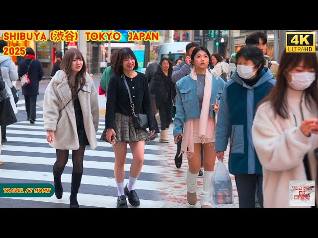 4k hdr Japan travel 2025 | Walk in Shibuya (渋谷) Tokyo Japan |  Relaxing Natural City ambience