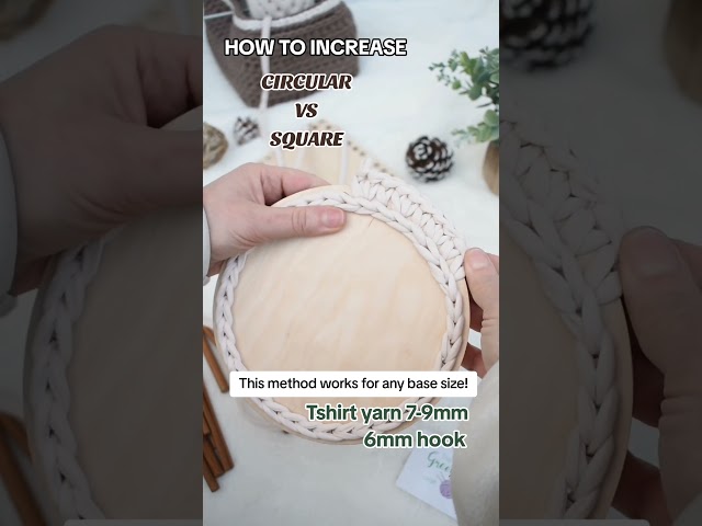 How to increase stitches #crochet #crochetbasket #crochetincrease #tshirtyarncrochet #handmade