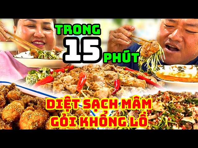 Siêu Đại Chiến Thử Thách 15 Phút Diệt Sạch Gỏi Bò Trộn Rau Mầm, Gỏi Gà Rau Nhút, 4KG Xôi Đùi Gà| ATQ