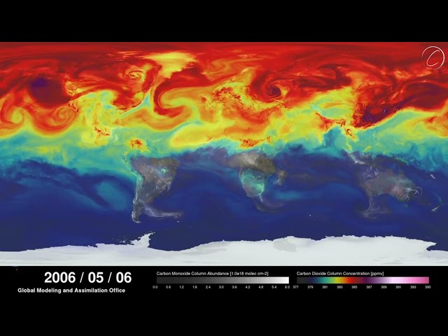 CO₂ Simulation – How Carbon Dioxide Moves Across Our Planet!