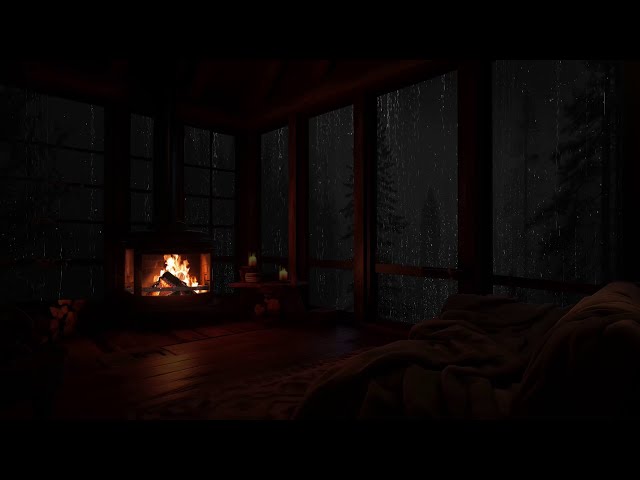 The Soothing Blend of Rain and Fireplace Harmony - Sleeping Symphony