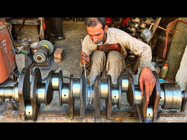 Old School Repair | Experience Machinist Rebuilding Wrecked Crankshaft From Main Journal