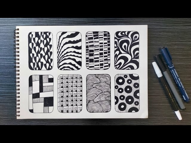 8 Easy Zentangle Patterns for Beginners | Zentangle Drawing Ideas | Creative Drawing for Beginners