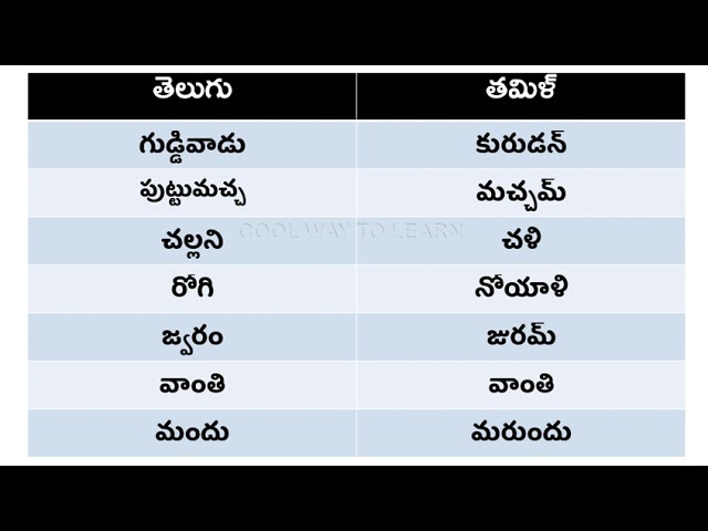 Spoken tamil in telugu | learn tamil in telugu | #tamilintelugu | #tamilintelugu |#coolwaytolearn