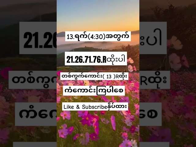 13.ရက်ညနေအတွက် များများထိုးထားကြ#2d3dmyanmar #2dlive #2d #2d3d