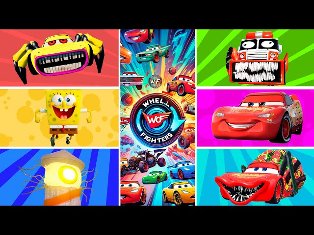 Epic Battle 🟡Yellow🟡 VS 🔴Red🔴| McQueen Eater , SpongeBob , Lighthouse , McQueen Exe Eater 🚕🚗