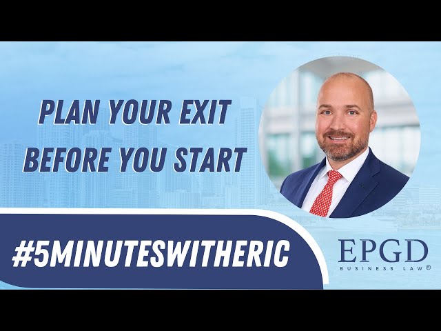 #5MinutesWithEric Plan Your Exit Before You Start