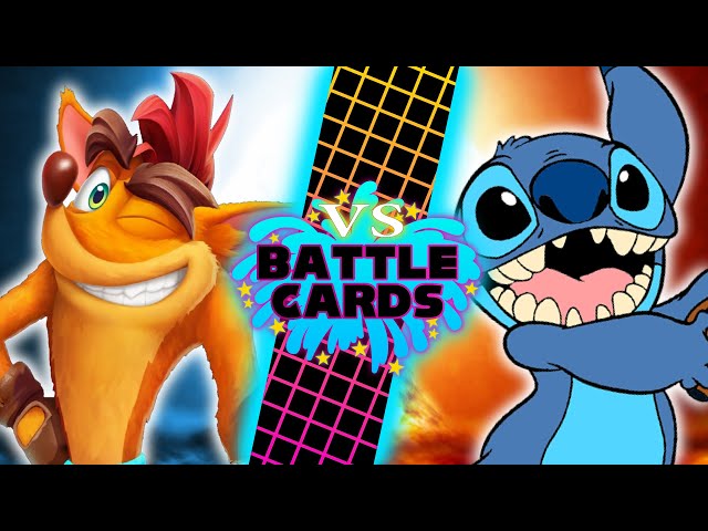 Crash Bandicoot VS Stitch (Microsoft VS Disney) - VS Battle Cards