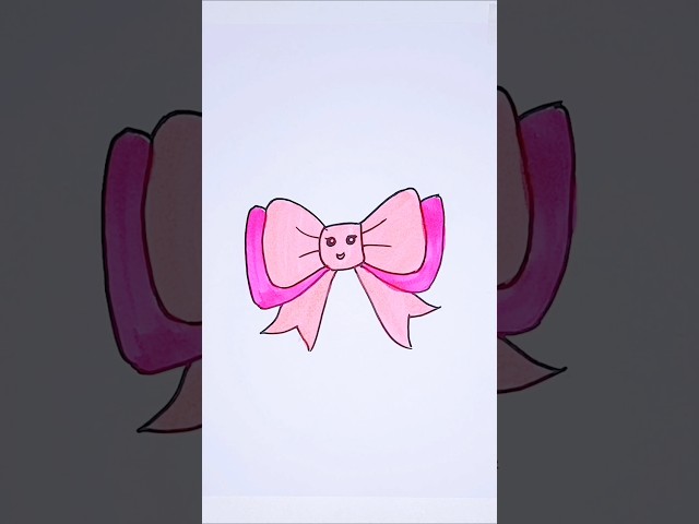 How to Draw a Cute Bow 🎀 | Easy Drawing for Kids #shorts #drawing #bow