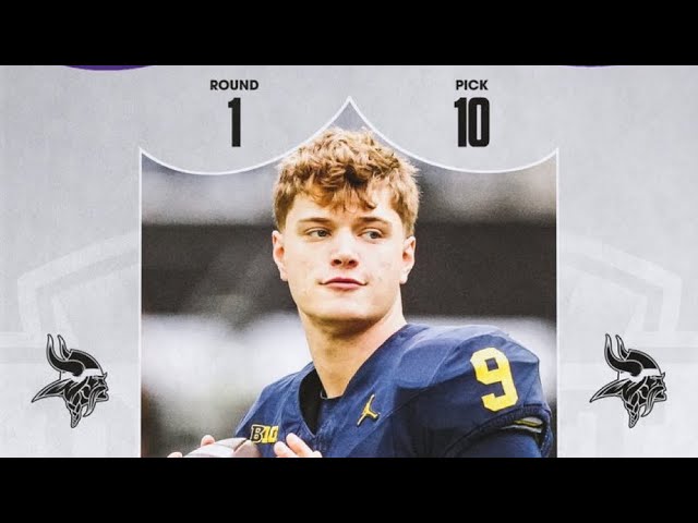 Vikings trade up to draft JJ McCarthy with the 10th pick of 2024 NFL Draft