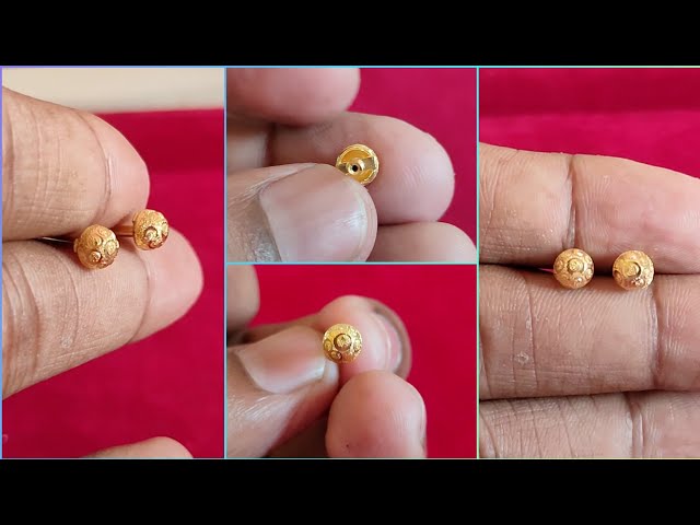 Gold stud earrings designs with weight and price 2021/gold earrings designs