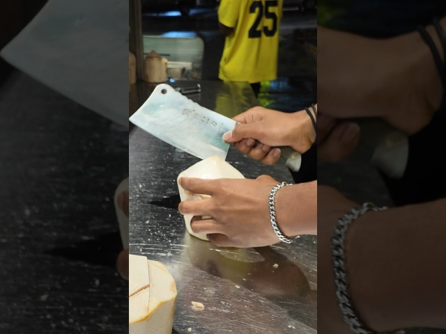 FRESHLY CHOPPED Coconut at DurianMan Kuala Lumpur!