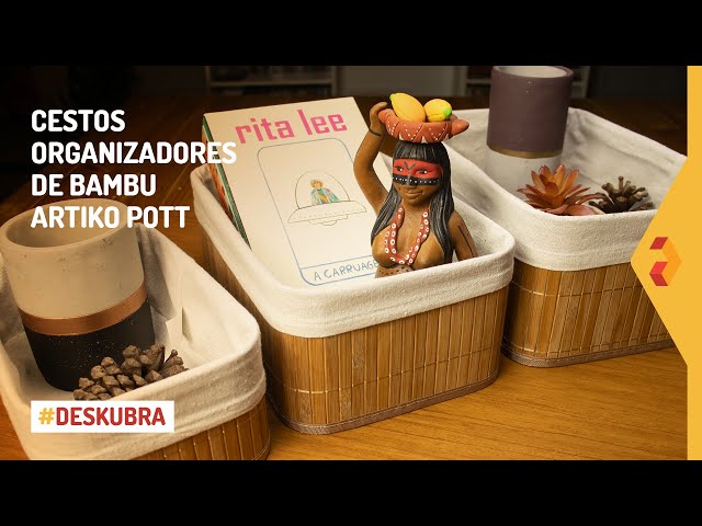 #DESKUBRA Kit de 3 Cestos Pott Bambu