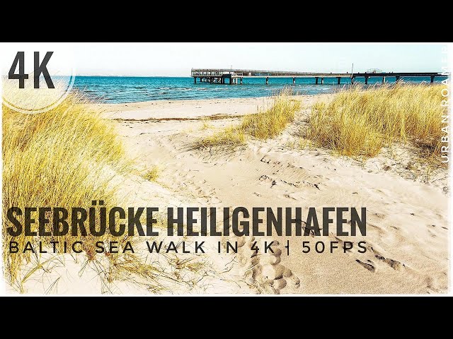 Seebrücke Heiligenhafen in Germany | Relaxing Walk on Beach an Dock of Baltic Sea in 4K - 50fps