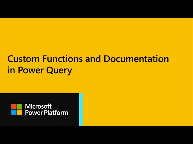 Power BI Dev Camp Session 22 - Custom Functions and Documentation in Power Query with Alex Powers